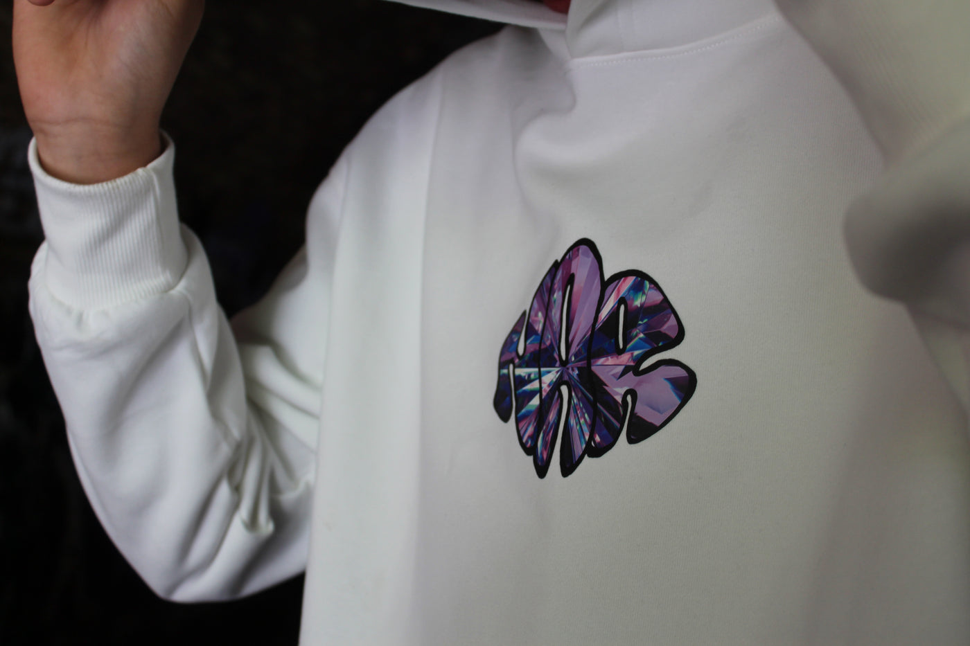 NAR 350gsm Oversized Cotton Logo Hoodie - 'Crystal' Edition